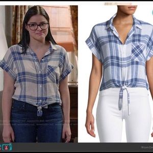 Rails Amelie Plaid Tie Front Button Down Shirt